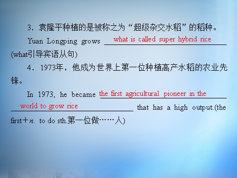 高中英语必修四（人教版）高中英语 unit2 Working the land section1课件 新人教版必修4第10页