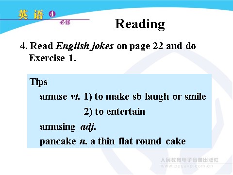 高中英语必修四（人教版）Unit 3 A taste of English humour Reading and speaking第8页