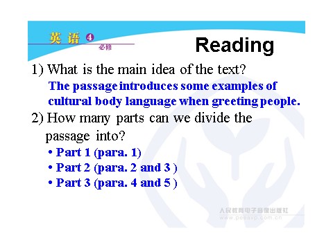 高中英语必修四（人教版）Unit 4 Body language Reading第7页