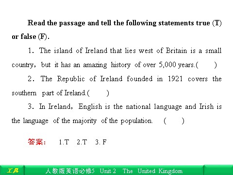 高中英语必修五（人教版）Unit 2 The United Kingdom 自主乐园第6页