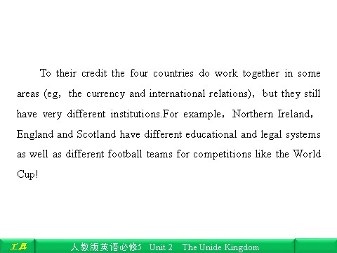 高中英语必修五（人教版）Unit 2 The United Kingdom 译英语第4页