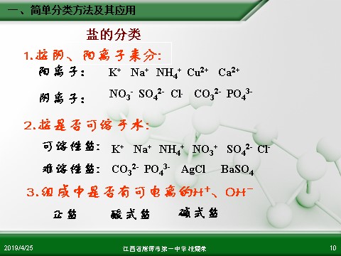 高中化学 必修一江西省鹰潭市第一中学人教版高中化学必修 化学1 第二章 第一节 物质的分类（第1课时）第10页