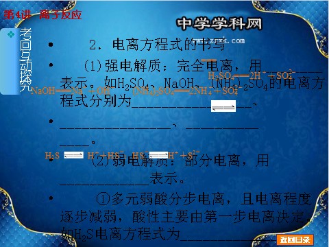 高中化学 必修一【2014化学一轮必备】（新课标通用版）：第4讲《离子反应》（60ppt）第6页