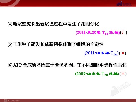 高中生物必修一第3讲  细胞的分化、衰老、凋亡和癌变第9页