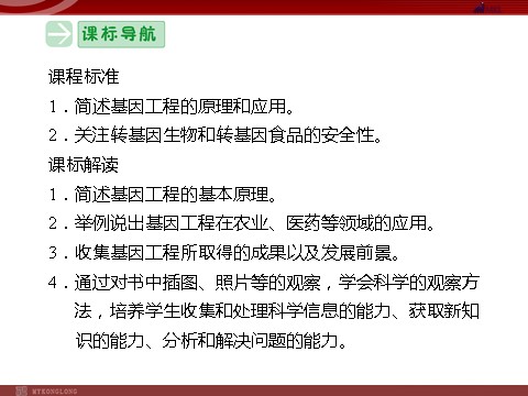 高中生物必修二高效课堂同步课件：6-2基因工程及其应用（必修2）第2页