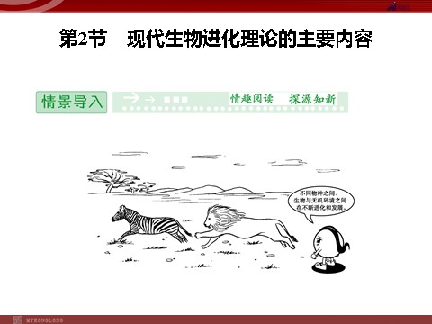 高中生物必修二高效课堂同步课件：7-2现代生物进化理论的主要（必修2）第1页