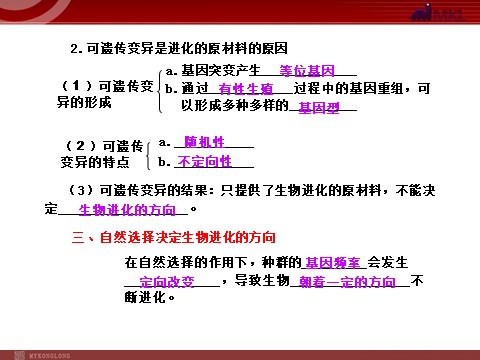 高中生物必修二【人教版】高中生物必修二《 7.2.1 种群基因频率的改变与生物进化》课件第3页