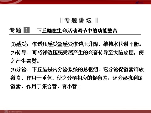 高中生物必修三高效课堂同步课件：2章末整合《动物和人体生命活动的调节》（必修3）第2页