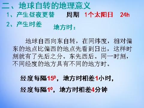 高中地理必修一高中地理 1.3自转意义课件 新人教版必修1第2页