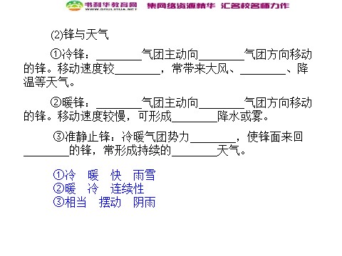 高中地理必修一高中地理 2.3常见天气系统同步辅导与检测课件 新人教版必修1第7页