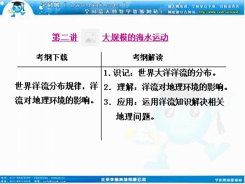 高中地理必修一高考地理人教版一轮复习课件：第三章第二讲 大规模的海水运动第1页