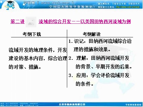 高中地理必修三高考地理人教版一轮复习课件：第十四章第二讲 流域的综合开发——以美国田纳西河流域为例第1页