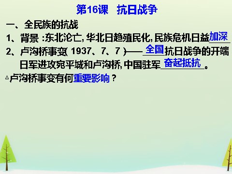 高中历史必修一高中历史 第16课 抗日战争同课异构课件2 新人教版必修1第4页