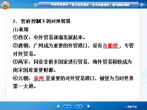 高中历史必修二【高效提能】2015高考历史（人教版）一轮复习课件【知识整合+要点探究+高考透析】6-2古代商业的发展及经济政策（共42张ppt）第9页