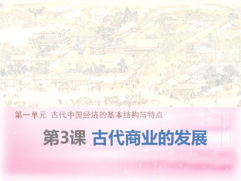 高中历史必修二（教师参考）高中历史 第一单元 第3课 古代商业的发展课件1 新人教版必修2第1页