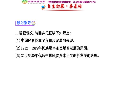 高中历史必修二高中历史 第10课 中国民族资本主义的曲折发展导学课件 新人教版必修2第2页