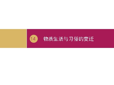 高中历史必修二高中历史（人教版）必修二 【课件】第14课：物质生活与习俗的变迁    设计一第1页