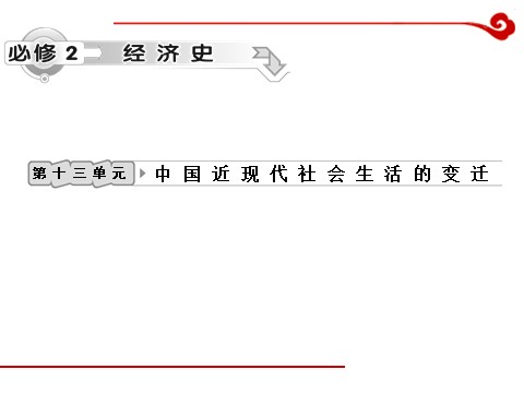 高中历史必修二高考历史一轮复习课件第13单元 中国近现代社会生活的变迁 第1页