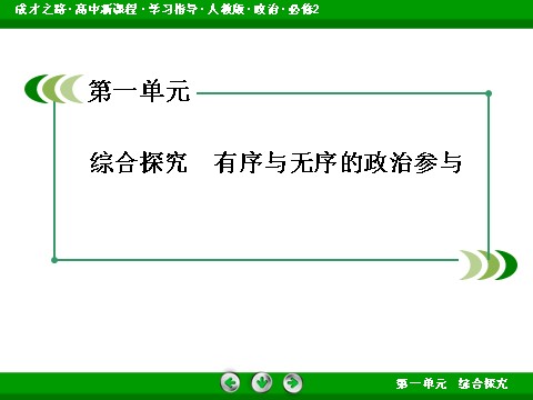 高中政治必修二综合探究1 有序与无序的政治参与高一政治（人教版）必修2课件：第3页