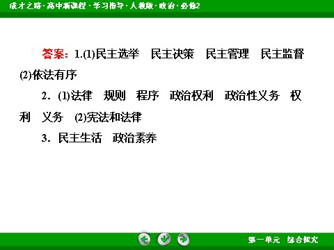 高中政治必修二综合探究1 有序与无序的政治参与高一政治（人教版）必修2课件：第9页