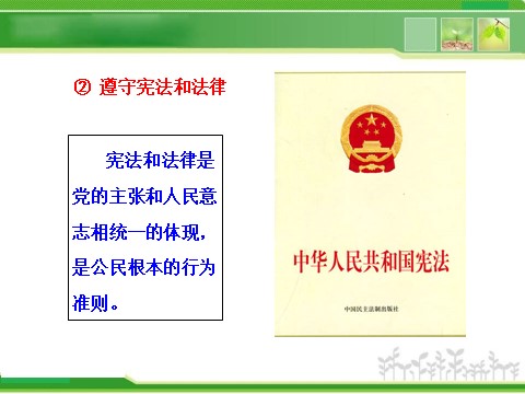 高中政治必修二1.1.2 政治权利与义务：参与政治生活的基础和准则 高中政治新课程课件：（人教必修2）第10页