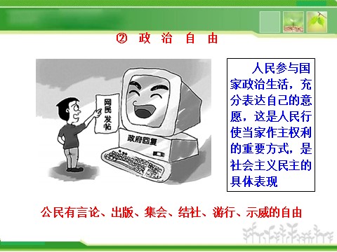 高中政治必修二1.1.2 政治权利与义务：参与政治生活的基础和准则 高中政治新课程课件：（人教必修2）第6页