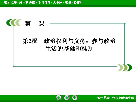 高中政治必修二1-1-2 政治权利与义务：参与政治生活的基础和准则高一政治（人教版）必修2课件：第4页