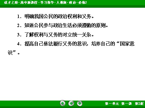 高中政治必修二1-1-2 政治权利与义务：参与政治生活的基础和准则高一政治（人教版）必修2课件：第7页