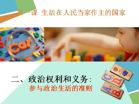 高中政治必修二1.1.2政治权利和义务 参与政治生活的准则（新人教版）高一政治必修2课件：第1页