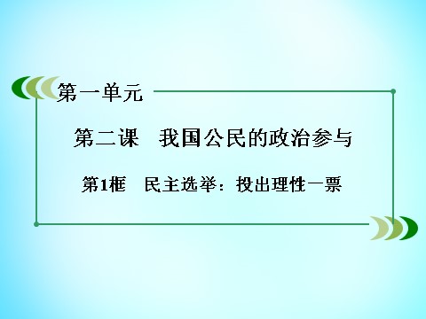 高中政治必修二第一单元 第2课 第1框 民主选举 投出理性一票课件 新人教版必修22第3页