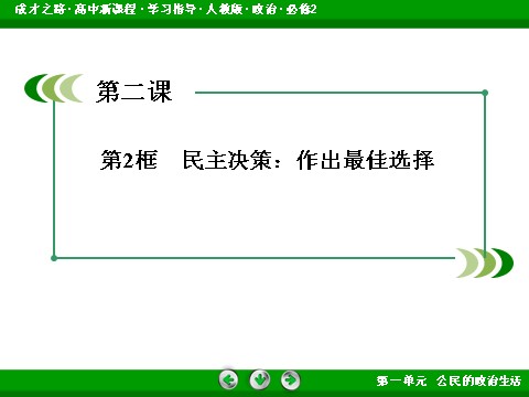 高中政治必修二1-2-2 民主决策：作出最佳选择高一政治（人教版）必修2课件：第4页