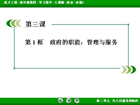 高中政治必修二2-3-1 政府的职能：管理与服务高一政治（人教版）必修2课件：第4页