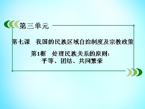 高中政治必修二第三单元 第7课 第1框 处理民族关系的原则 平等、团结、共同繁荣课件 新人教版必修22第3页