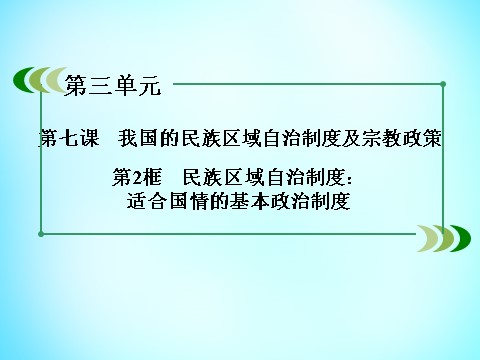 高中政治必修二第三单元 第7课 第2框 民族区域自治制度 适合国情的基本政治制度课件 新人教版必修22第3页