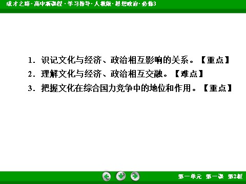高中政治必修三第1单元 第1课 第2框 文化与经济、政治2016春人教版政治必修3课件： 第6页
