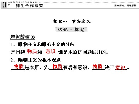 高中政治必修四高中政治 1-2-2 第二框 唯物主义和唯心主义 新人教版必修4第7页