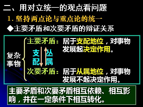 高中政治必修四高二政治必修4课件：3.9.2用对立统一的观点看问题 （新人教版）第4页