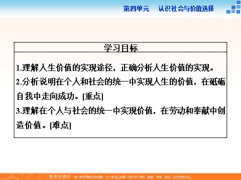 高中政治必修四2016届高二政治新人教版必修4 第四单元《12.3价值的创造与实现》课件 (数理化网-书利华教育网)第3页