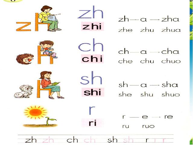 一年级上册语文汉语拼音zhchshrPPT教学自制课件(语文)第1页