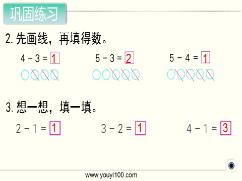 一年级上册数学（苏教版）第2课时 得数在5以内的减法第7页