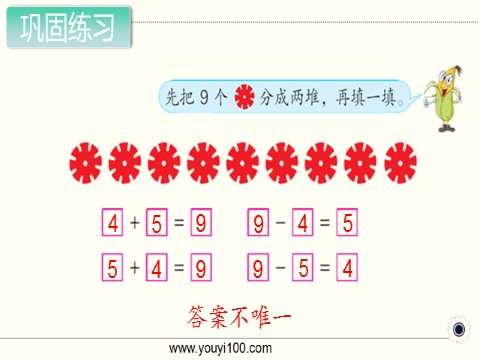 一年级上册数学（苏教版）第10课时 得数是9的加法和相应的减法第3页