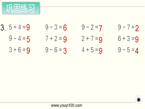 一年级上册数学（苏教版）第10课时 得数是9的加法和相应的减法第5页