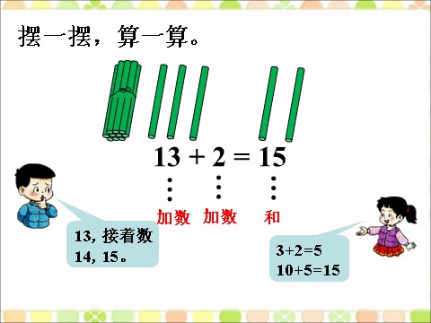 一年级上册数学(人教版）摆一摆，算一算_20以内的不进位加法第1页