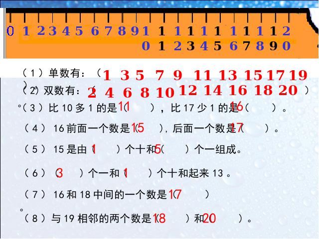 一年级上册数学(人教版）数学《10~20各数的读数和写数》第8页