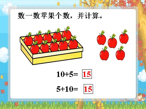 一年级上册数学(人教版）数一数苹果的个数并列式计算_20以内的不进位加法第1页