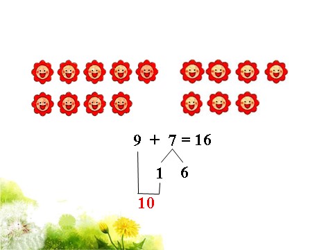 一年级上册数学(人教版）做一做_摆一摆，算一算_9加几第2页