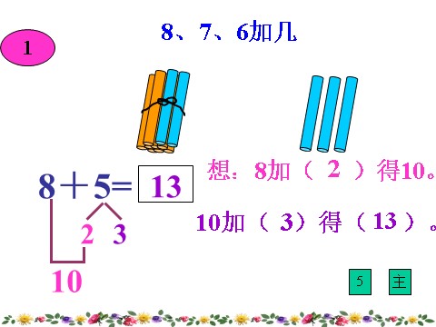 一年级上册数学(人教版）《8、7、6加几》课件3第9页