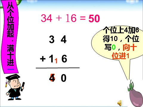 一年级下册数学（苏教版）两位数加两位数(进位)ppt课件(数学)第9页