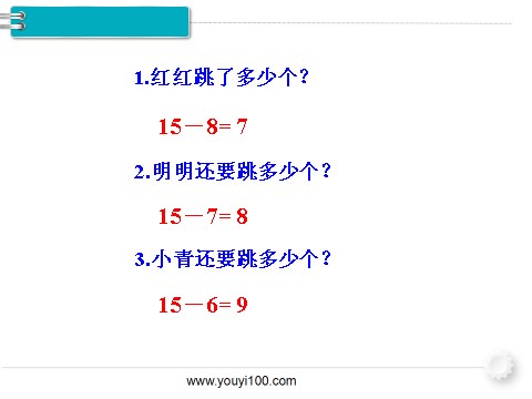 一年级下册数学（人教版）第4课时  十几减7、6第9页