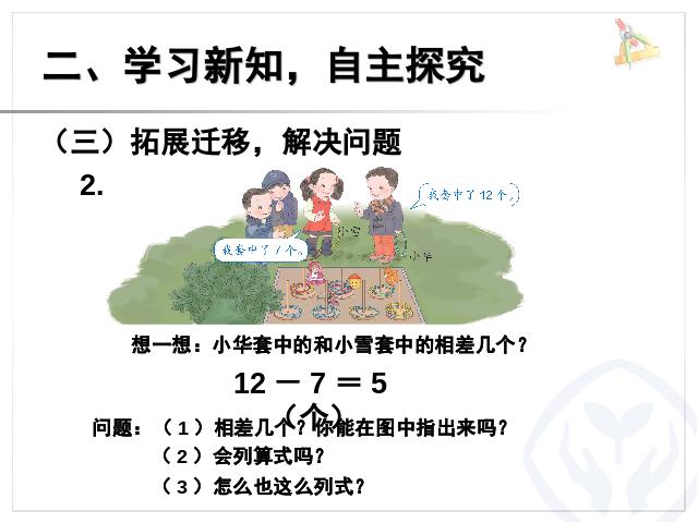 一年级下册数学（人教版）数学第二单元(新课标)-《20以内退位减法解决问题》第7页